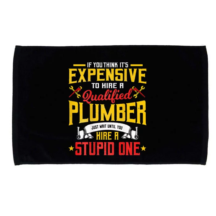 Plumber Gifts Plumbing Piperfitter Design On Back Microfiber Hand Towel