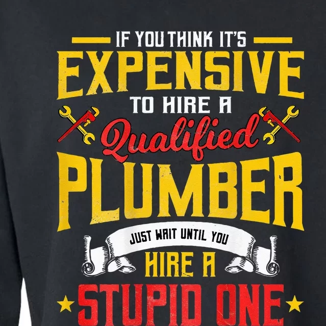 Plumber Gifts Plumbing Piperfitter Design On Back Cropped Pullover Crew