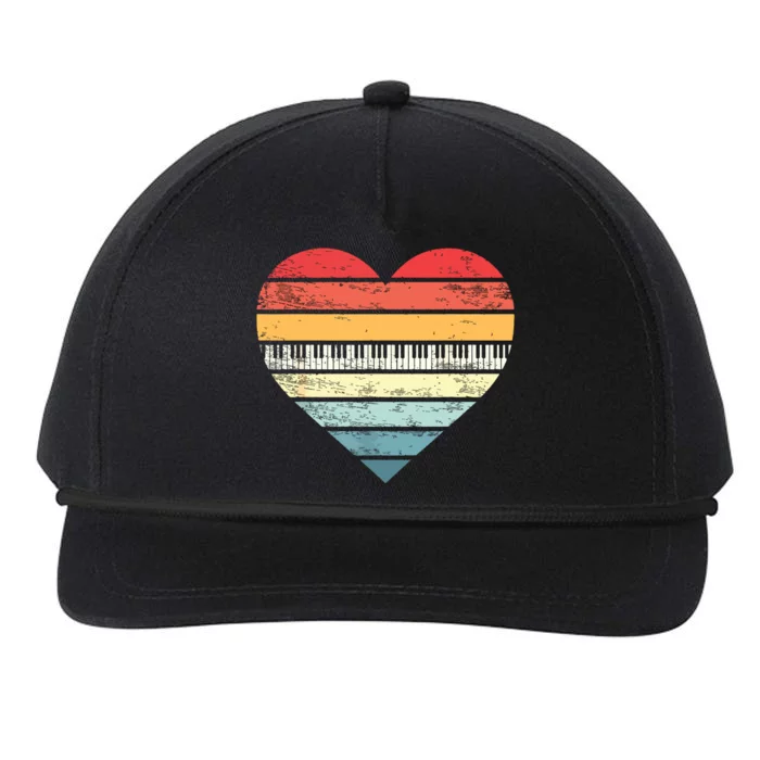 Pianist Gifts Retro Sunset Piano Keyboard Player Teacher Snapback Five-Panel Rope Hat