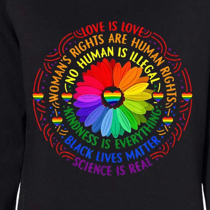 Pride Gay Rainbow Human LGBT Month Sunflower Womens California Wash Sweatshirt