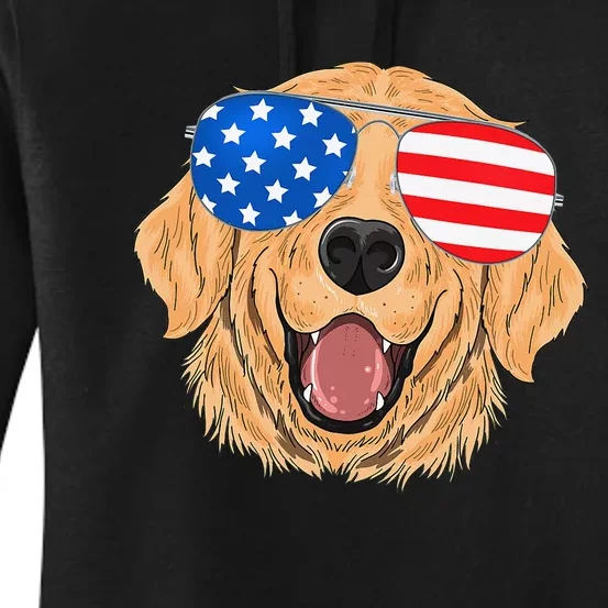 Patriotic Golden Retriever Dog 4th of july Gift Women's Pullover Hoodie