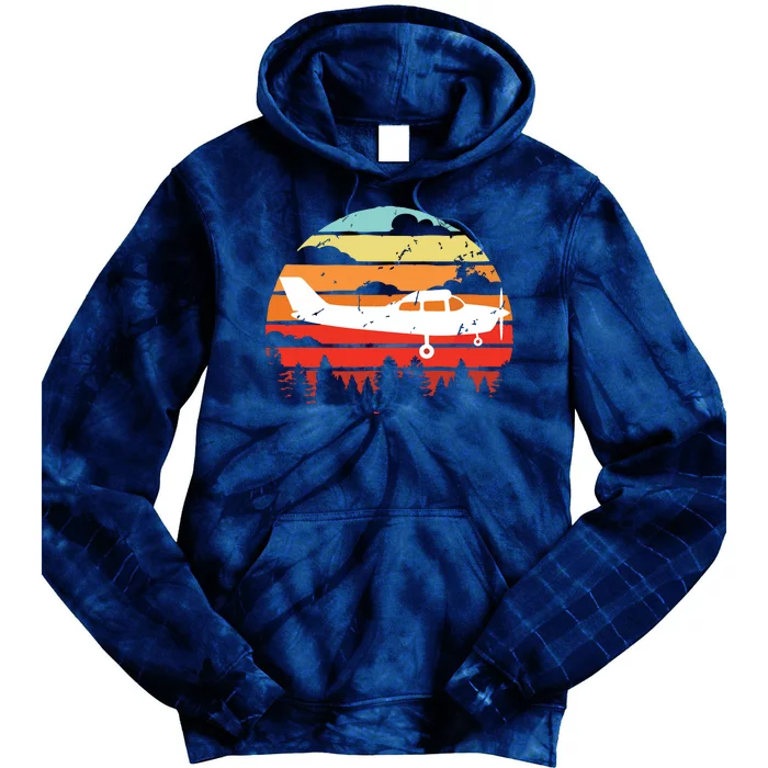 Pilot Gift Retro C172 Aircraft Flying Aviation Tie Dye Hoodie