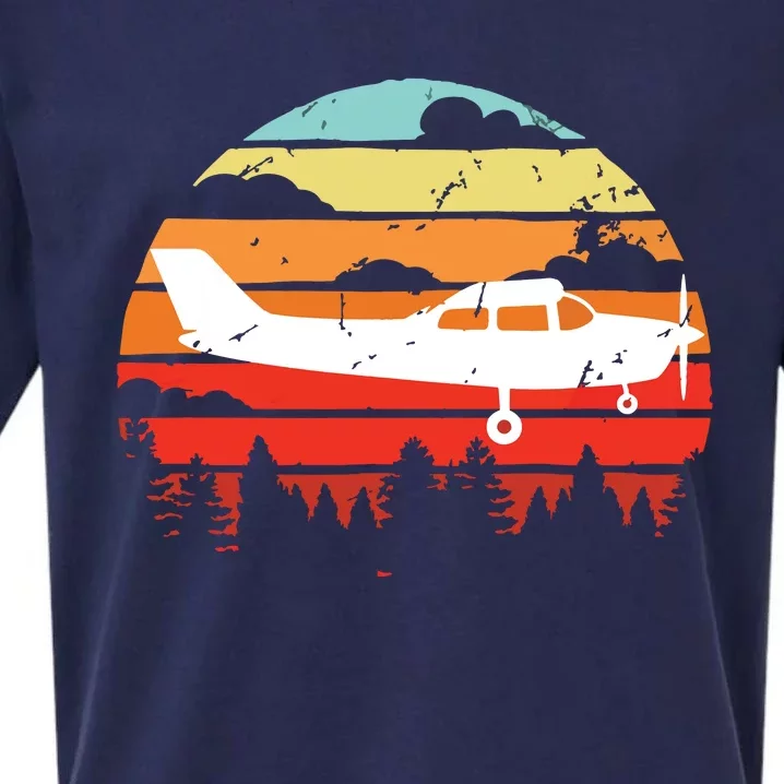 Pilot Gift Retro C172 Aircraft Flying Aviation Sueded Cloud Jersey T-Shirt