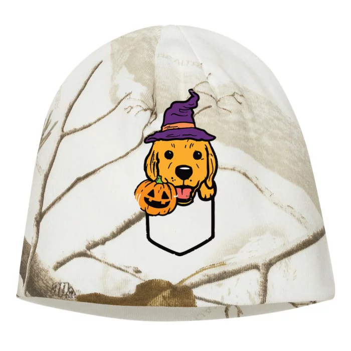 Pocket Golden Retriever Witch Halloween Dog Women Kati - Camo Knit Beanie