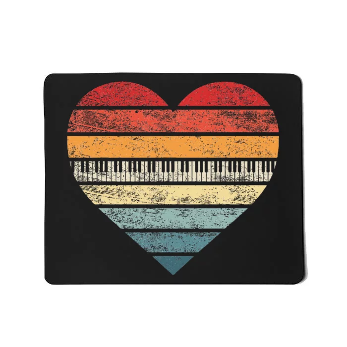 Pianist Gifts Retro Sunset Piano Keyboard Player Mousepad