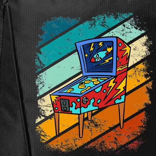 Pinball Gamer Retro Classic Arcade Machine Pin Ball City Backpack