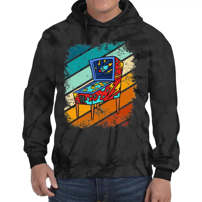 Pinball Gamer Retro Classic Arcade Machine Pin Ball Tie Dye Hoodie