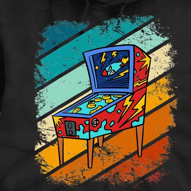 Pinball Gamer Retro Classic Arcade Machine Pin Ball Tie Dye Hoodie