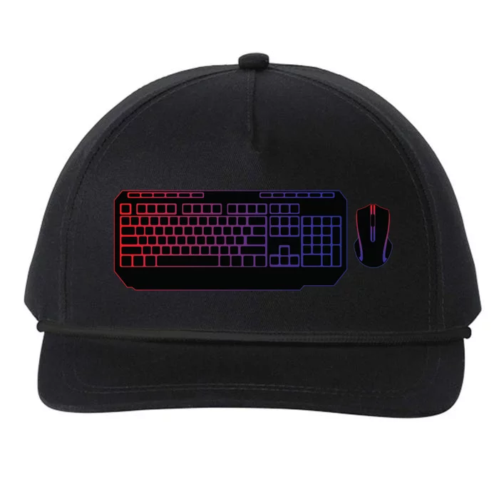 Pc Gamer Rgb Keyboard And Mouse Gift Gamer Dad Gift Snapback Five-Panel Rope Hat