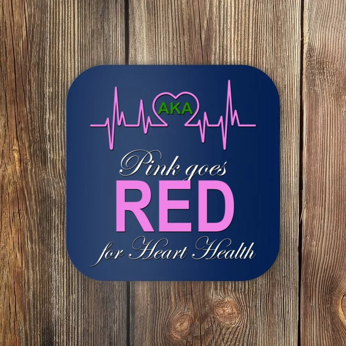 Pink Goes Red For Heart Health Coaster