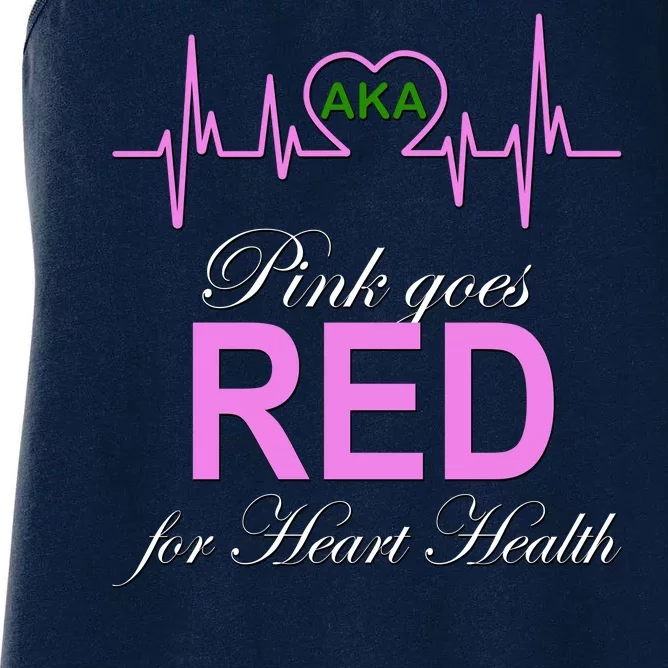 Pink Goes Red For Heart Health Women's Racerback Tank