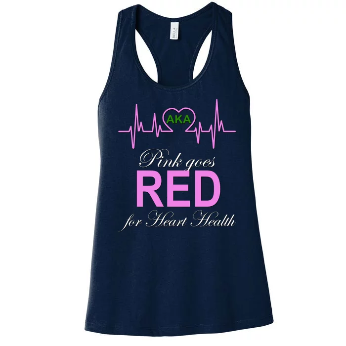 Pink Goes Red For Heart Health Women's Racerback Tank