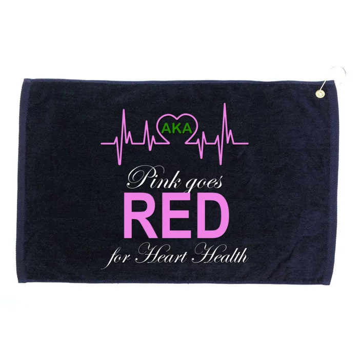 Pink Goes Red For Heart Health Grommeted Golf Towel