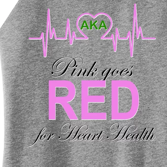 Pink Goes Red For Heart Health Women’s Perfect Tri Rocker Tank