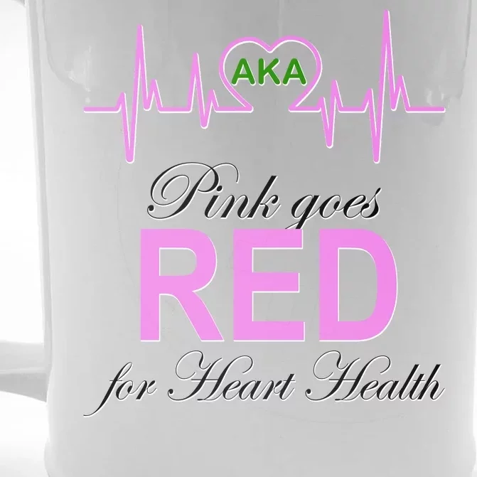 Pink Goes Red For Heart Health Front & Back Beer Stein