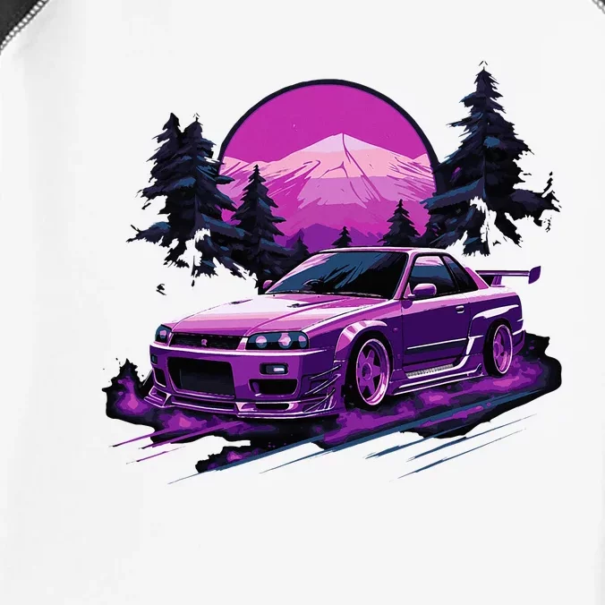 Purple Gt R 34 Skyline Jdm Car Enthusiast Infant Baby Jersey Bodysuit