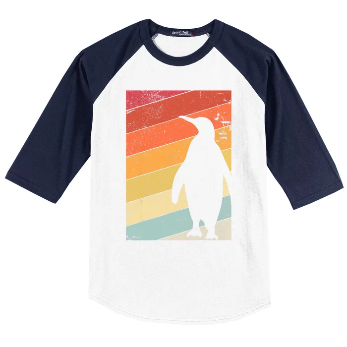 Penguin Gift Retro Style Gift Baseball Sleeve Shirt