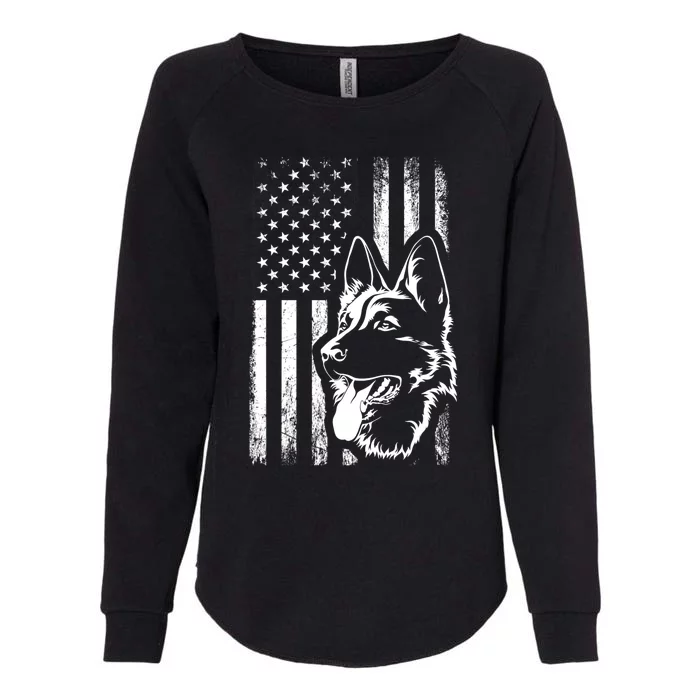 Patriotic German Shepherd AMERICAN FLAG Dog Lover Gift TShirt Womens California Wash Sweatshirt