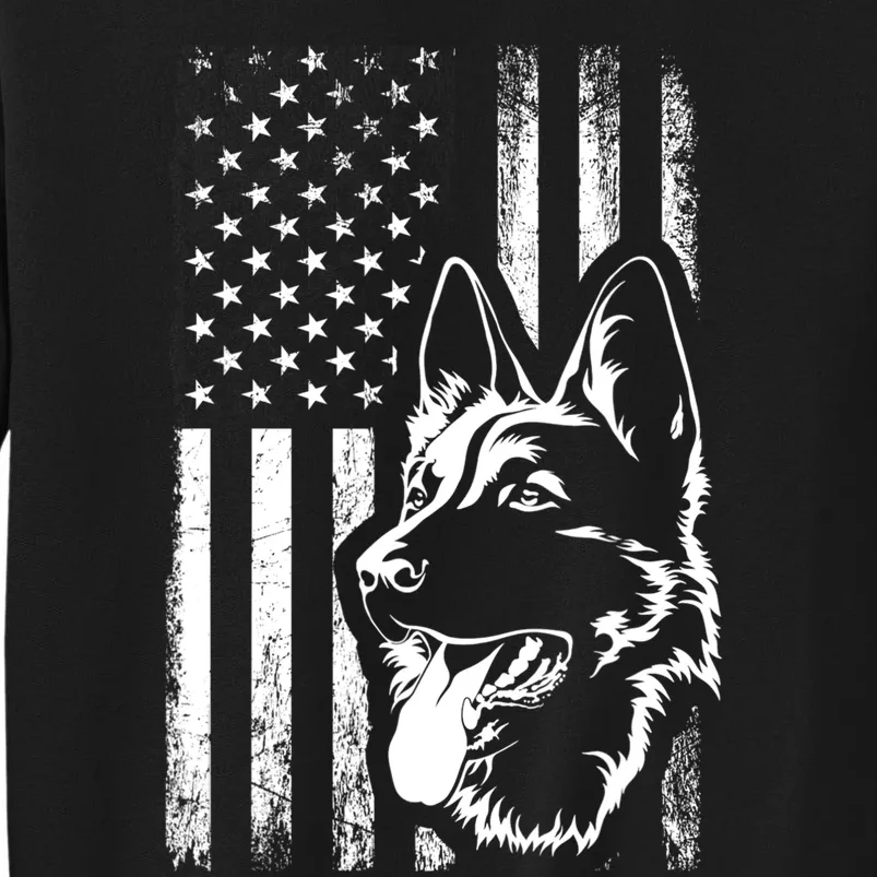 Patriotic German Shepherd AMERICAN FLAG Dog Lover Gift TShirt Tall Sweatshirt