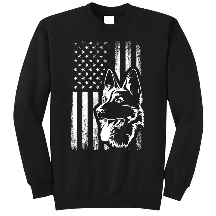 Patriotic German Shepherd AMERICAN FLAG Dog Lover Gift TShirt Tall Sweatshirt