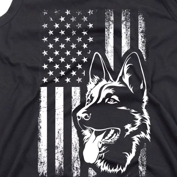 Patriotic German Shepherd AMERICAN FLAG Dog Lover Gift TShirt Tank Top