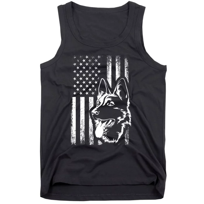 Patriotic German Shepherd AMERICAN FLAG Dog Lover Gift TShirt Tank Top