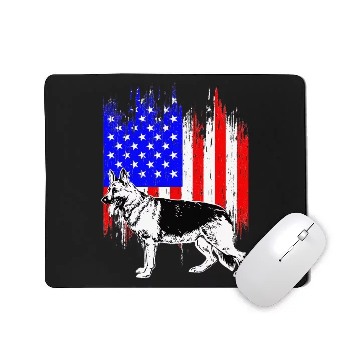 Patriotic German Shepherd American Flag Dog Lover Gift Mousepad