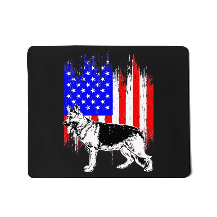 Patriotic German Shepherd American Flag Dog Lover Gift Mousepad