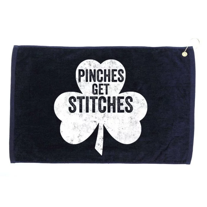 Pinches Get Stitches Funny St. Patrick's Day Grommeted Golf Towel