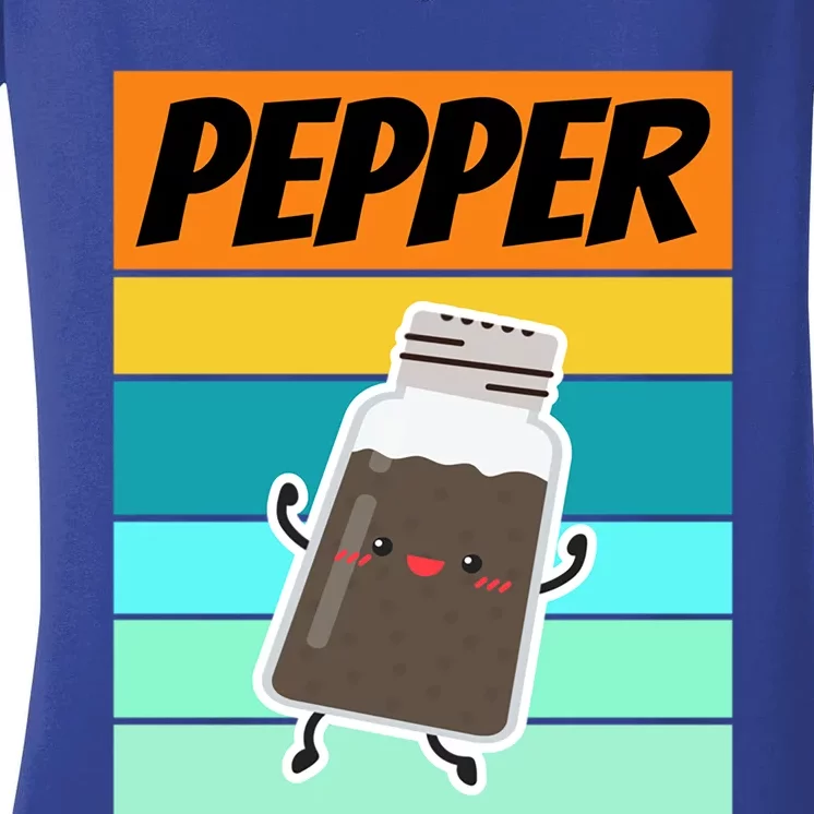 Pepper Gift Salt Halloween Costume Idea Couple Matching Cute Gift Women's V-Neck T-Shirt