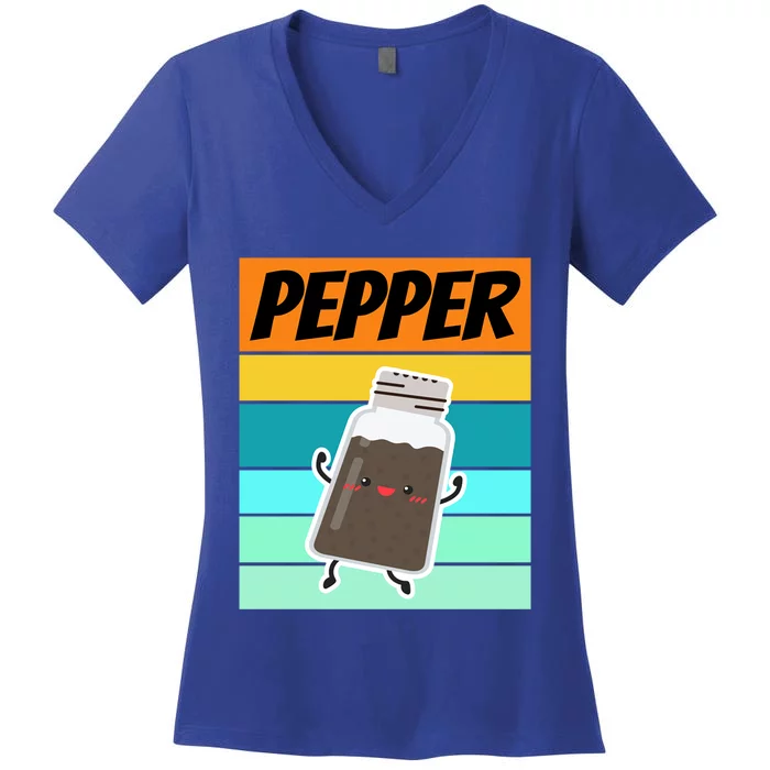 Pepper Gift Salt Halloween Costume Idea Couple Matching Cute Gift Women's V-Neck T-Shirt