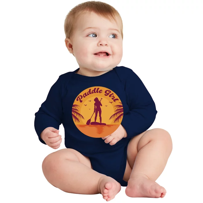 Paddle Girl Sunset Sport Baby Long Sleeve Bodysuit