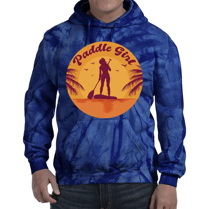 Paddle Girl Sunset Sport Tie Dye Hoodie