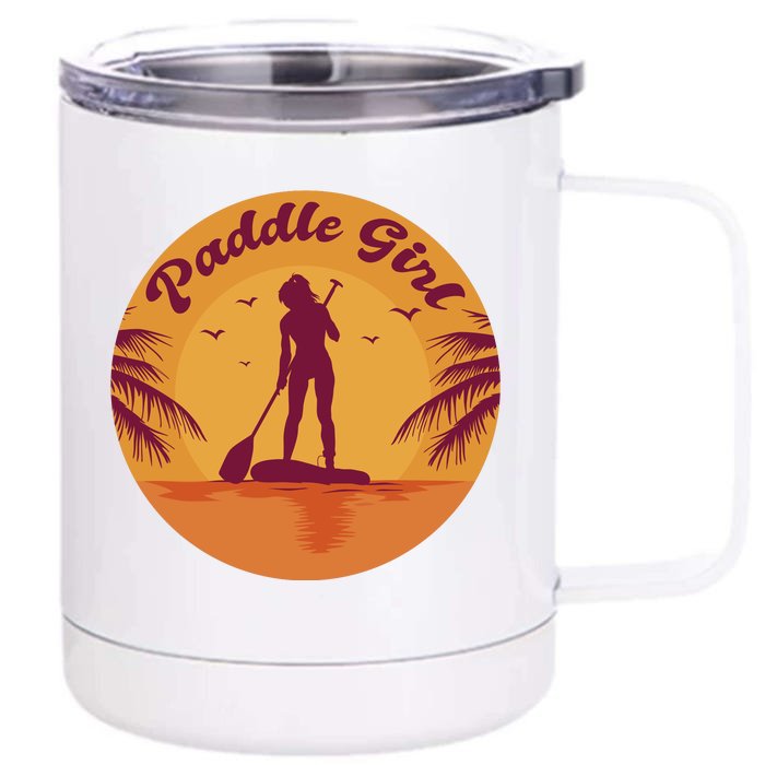 Paddle Girl Sunset Sport Front & Back 12oz Stainless Steel Tumbler Cup