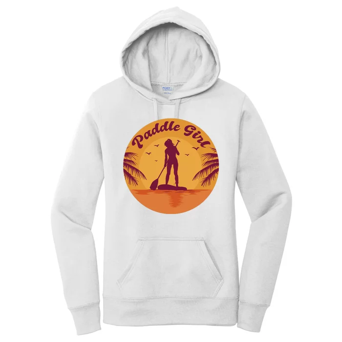 Paddle Girl Sunset Sport Women's Pullover Hoodie