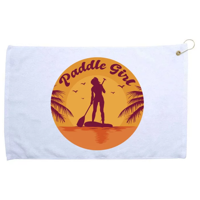 Paddle Girl Sunset Sport Grommeted Golf Towel