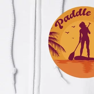 Paddle Girl Sunset Sport Full Zip Hoodie