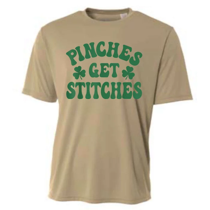 Pinches Get Stitches Shamrock Funny St. Patrick's Day Cooling Performance Crew T-Shirt