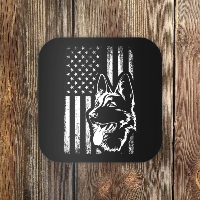 Patriotic German Shepherd AMERICAN FLAG Dog Lover Gift TShirt Coaster