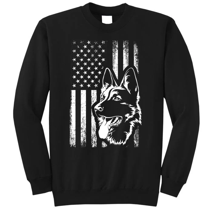 Patriotic German Shepherd AMERICAN FLAG Dog Lover Gift TShirt Tall Sweatshirt