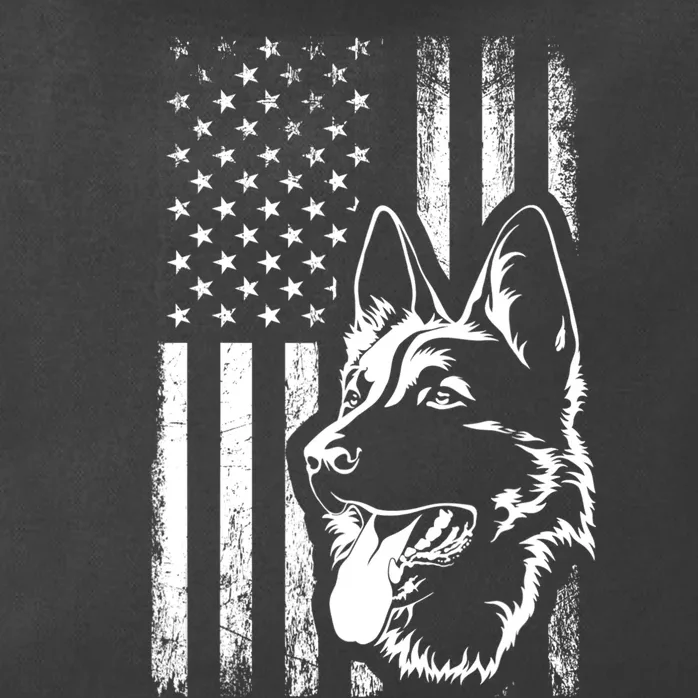 Patriotic German Shepherd AMERICAN FLAG Dog Lover Gift TShirt Zip Tote Bag