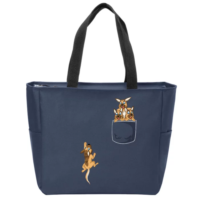 Pocket German Shepherd Zip Tote Bag