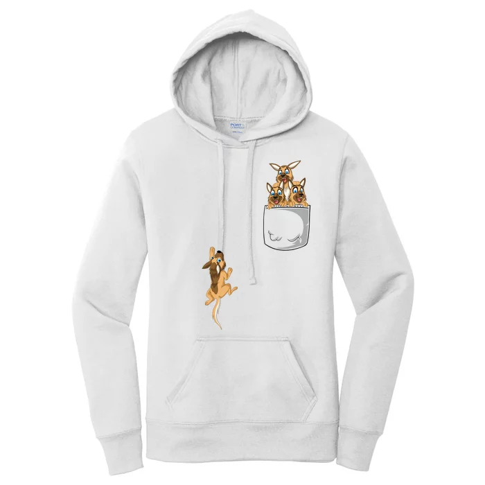 Pocket German Shepherd Women's Pullover Hoodie