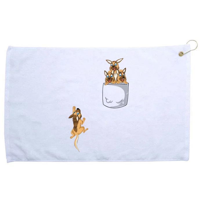 Pocket German Shepherd Grommeted Golf Towel