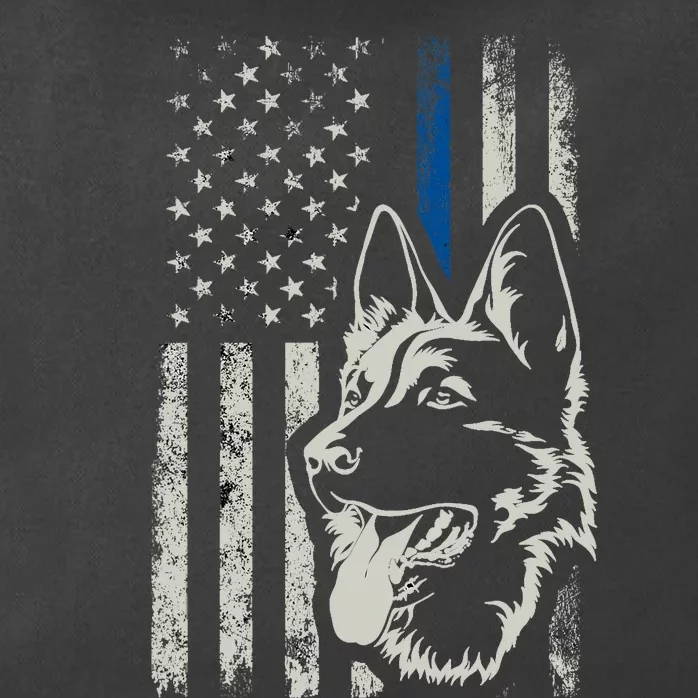 Patriotic German Shepherd K9 Unit Thin Blue Line Police Gift Zip Tote Bag