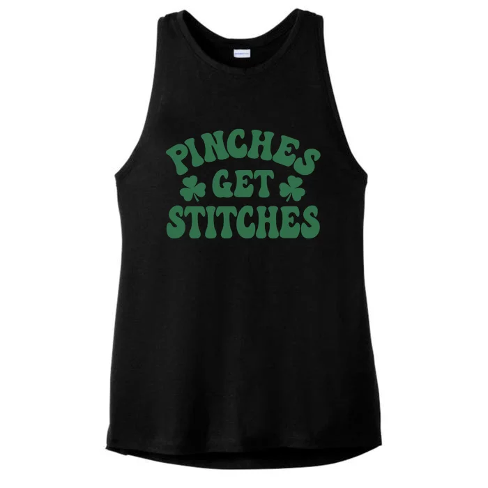 Pinches Get Stitches Lucky Day Patrick's Day Gift Ladies Tri-Blend Wicking Tank