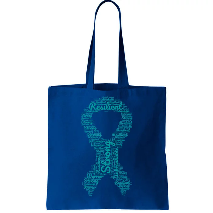 Postgreat Gifttraumatic Stress Disorder Awareness Month Teal Ribbon Funny Gift Tote Bag