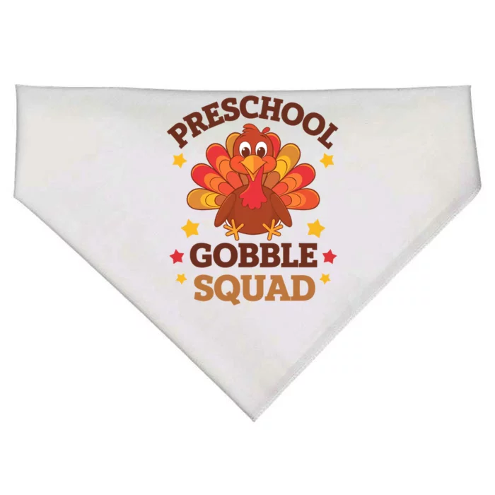 Preschool Gobble Squad Cute Turkey Thanksgiving Teacher Gift USA-Made Doggie Bandana