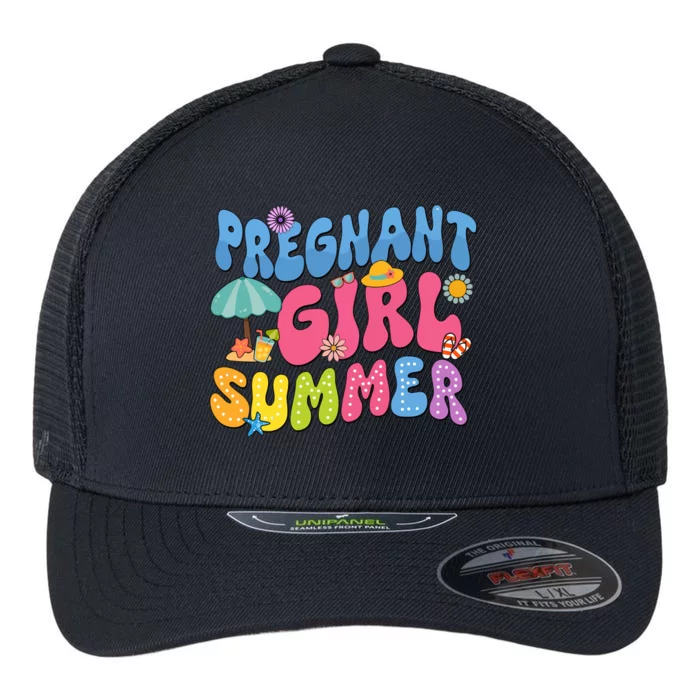 Pregnant Girl Summer Flexfit Unipanel Trucker Cap