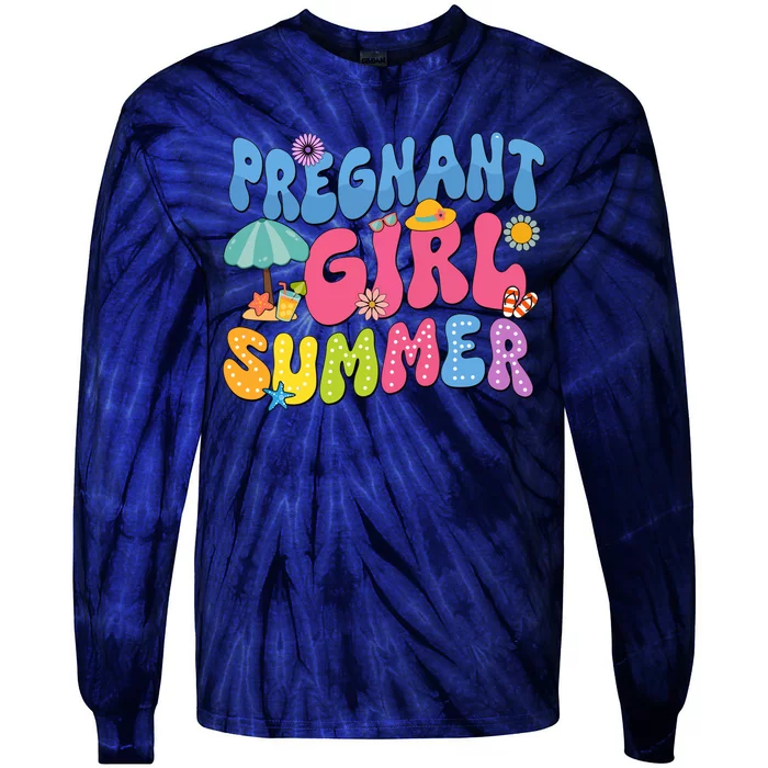 Pregnant Girl Summer Tie-Dye Long Sleeve Shirt